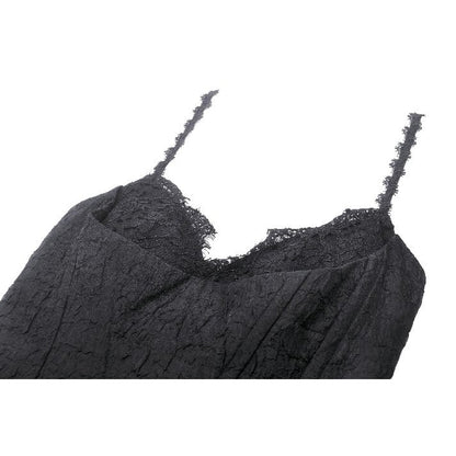 Gothic black swan tulle lace trim dress (✦ Dark In Love)