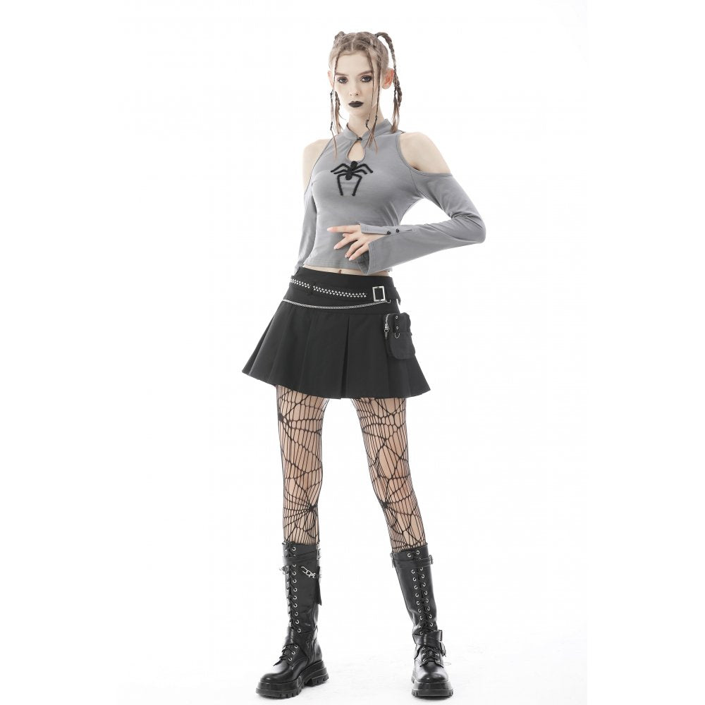 Pleated mini skirt with bag (✦ Dark In Love) KW209
