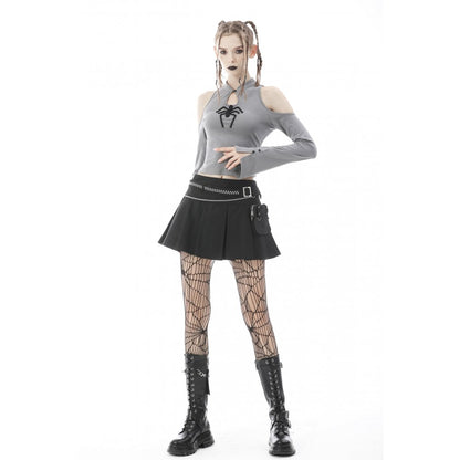 Pleated mini skirt with bag (✦ Dark In Love) KW209