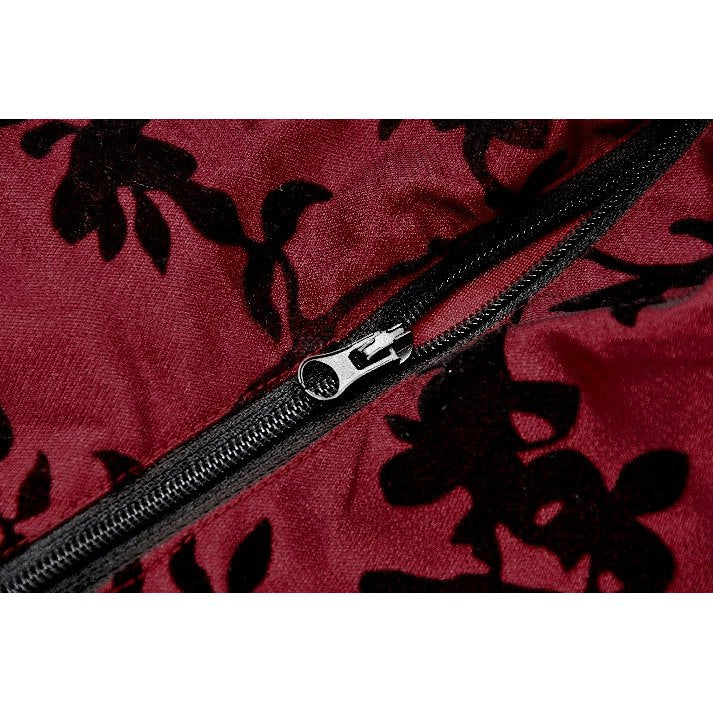 Gothic Dark Red Cami with Pleated Lace Hem (✦ Dark In Love)