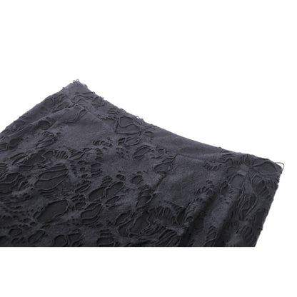 Punk sexy bare legs long shredded skirt (✦ Dark In Love)