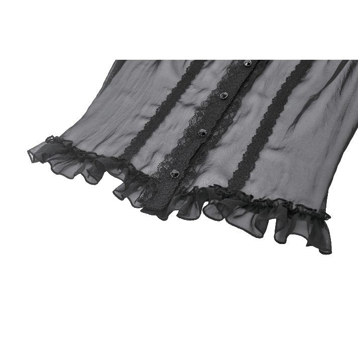 Sheer Lace Ruffle Blouse (✦ Dark In Love) IW142