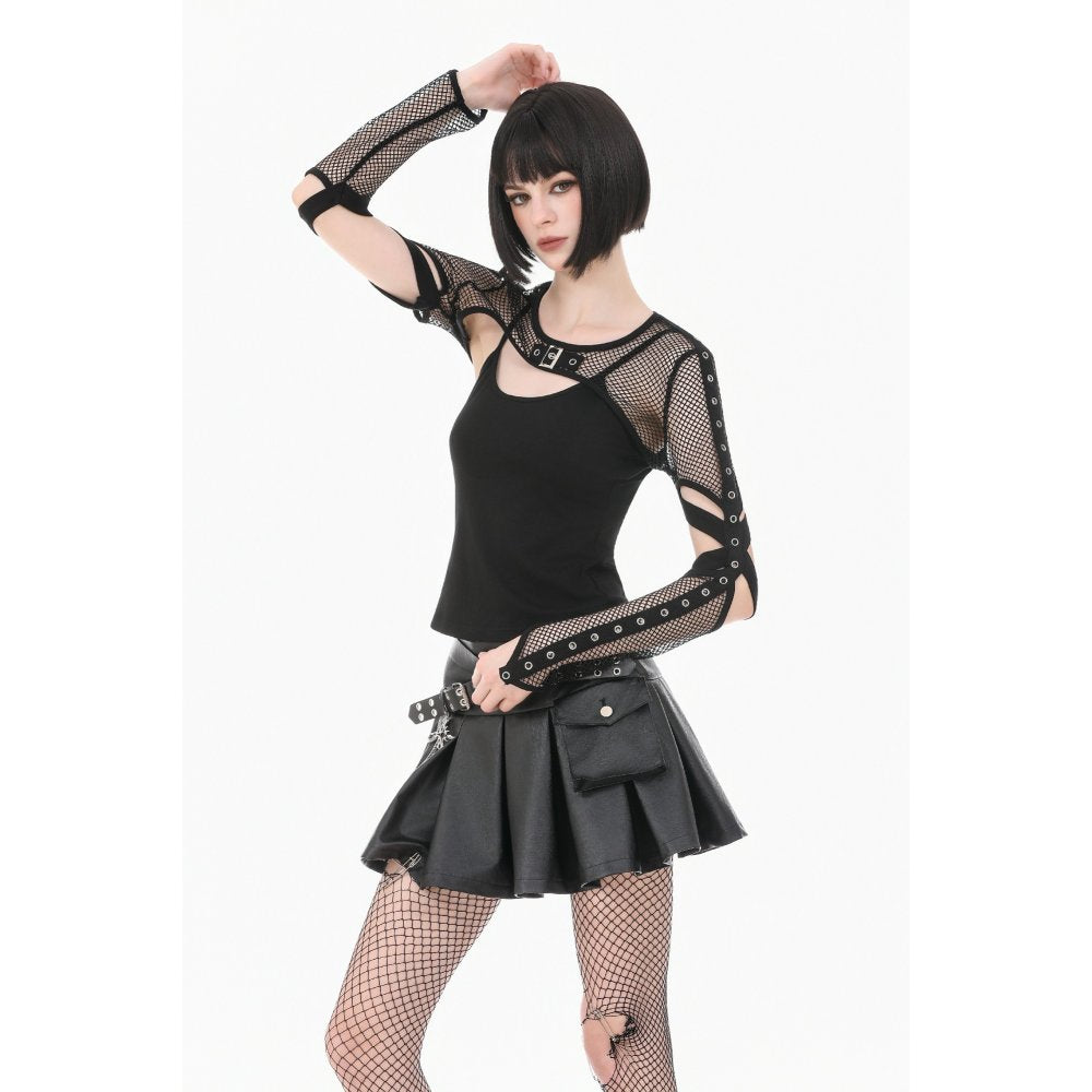 Tech-Punk Elastic Mesh Shrug (✦ Dark In Love) BW150