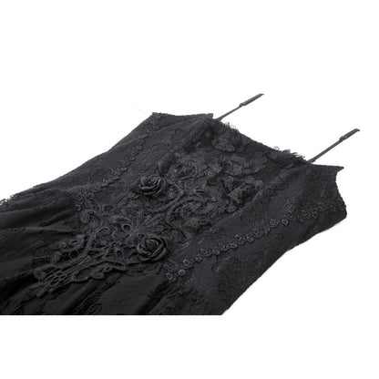 Gothic black rose bloom dovetail lace dress (✦ Dark In Love) DW937