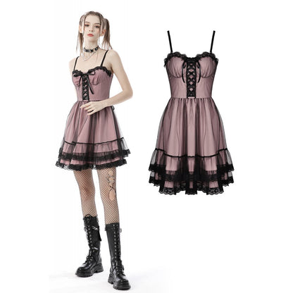 Cool mesh pink doll dress (✦ Dark In Love)