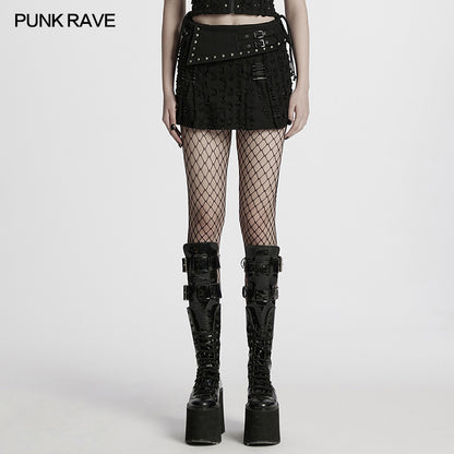 Decadent Punk Denim Skirt (✦ Punk Rave) WQ-849DQF