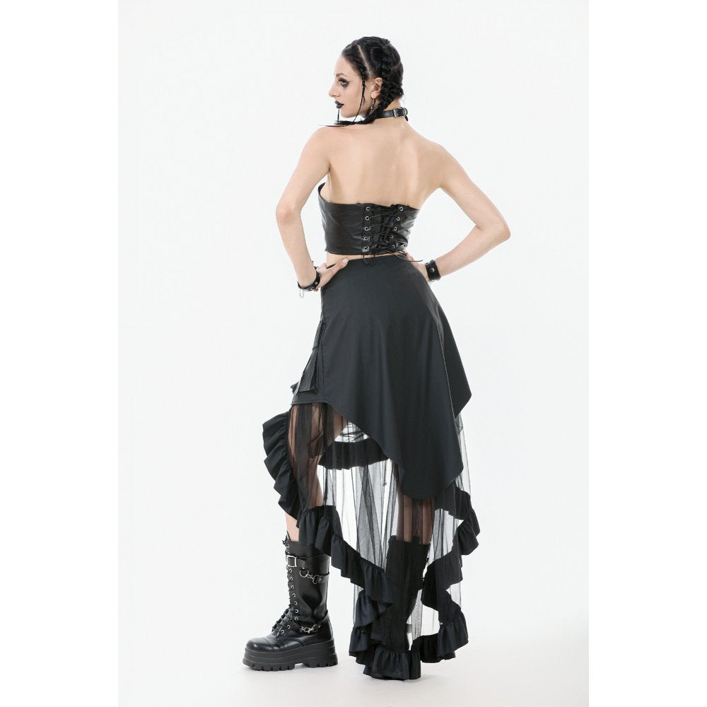 Punk Belted Corset Top with Grommet Lace-Up and Metal Detail (✦ Dark In Love)