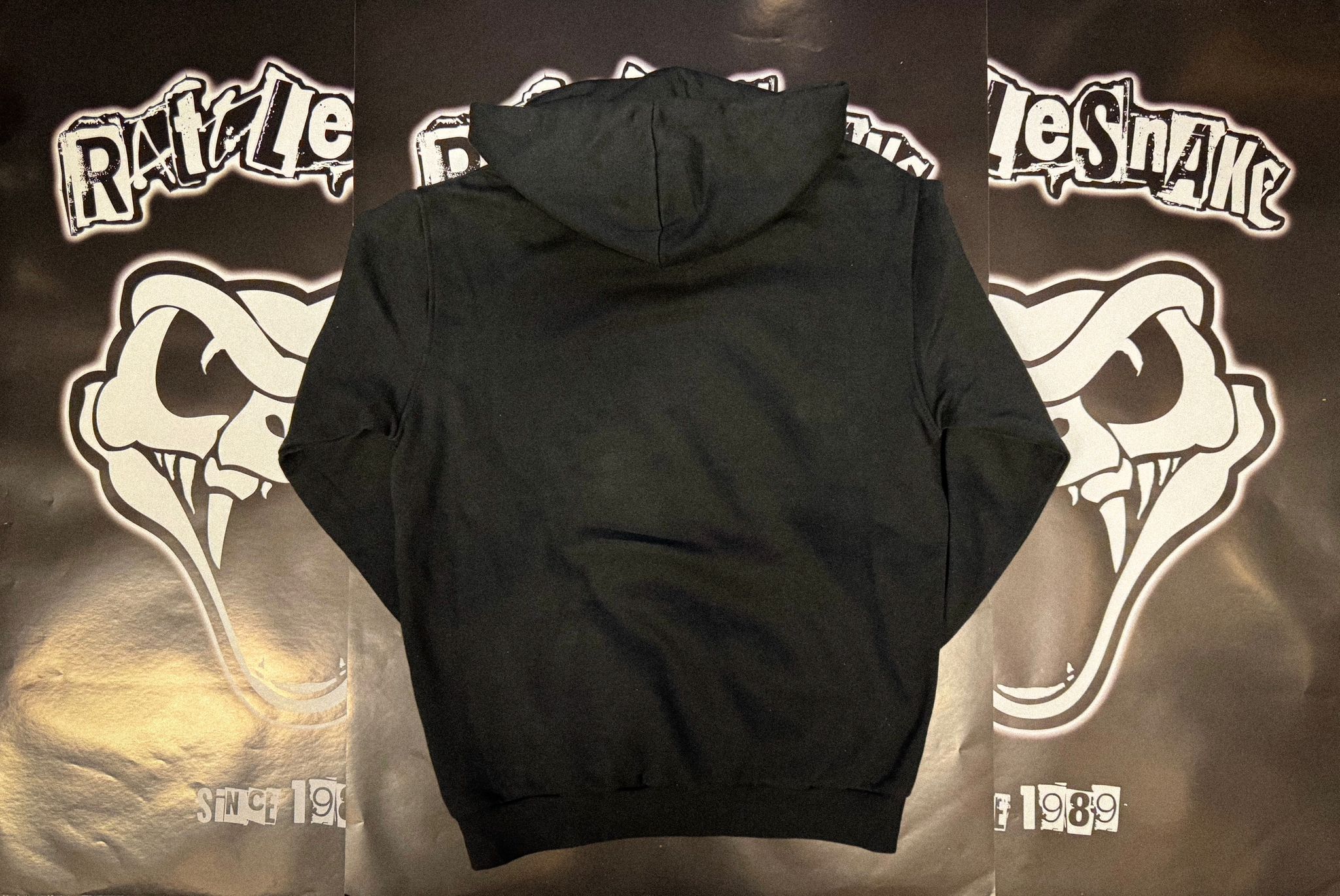 RATTLESNAKE Unisex Hoodie: Snakehead Logo (Black)