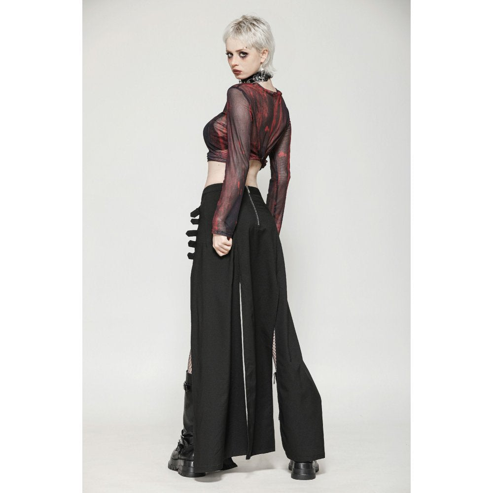 Punk Black Slit Metal Long Skirt (✦ Dark In Love) KW367
