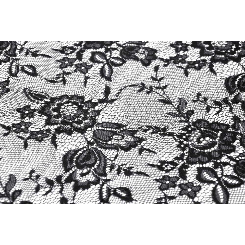 Gothic black rose bloom dovetail lace dress (✦ Dark In Love) DW937