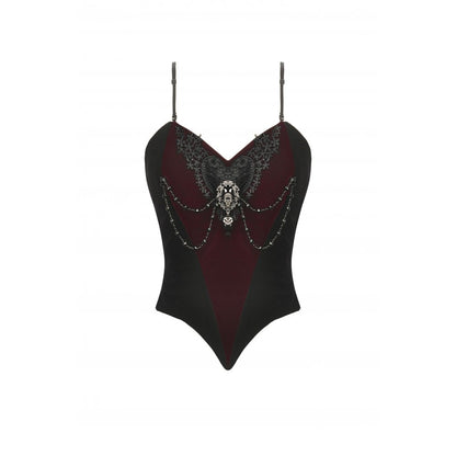 Romantic Heart Velvet Corset with Jewel Chains (✦ Dark In Love) CW092