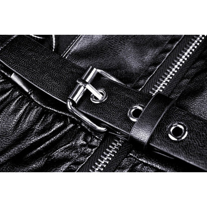 Rebel locomotive girl faux leather strap dress (✦ Dark In Love)