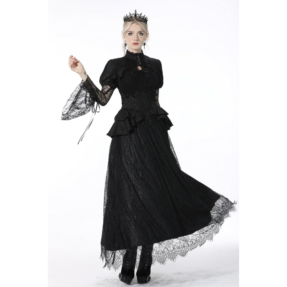 Gothic luxe court jacquard-lace empire waist skirt (✦ Dark In Love) KW202