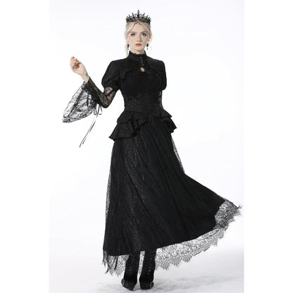 Gothic luxe court jacquard-lace empire waist skirt (✦ Dark In Love) KW202