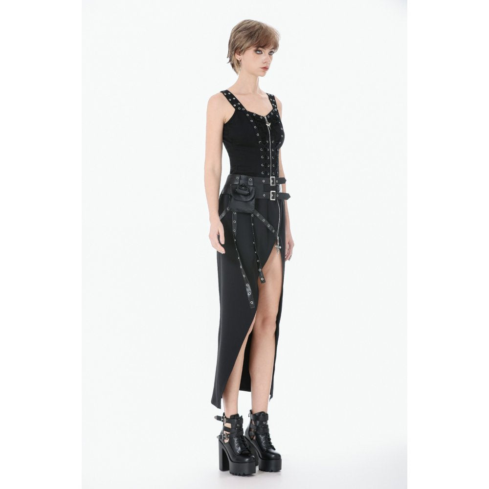 Punk Metal Distressed Knit Lace-Up Vest (✦ Dark In Love) TW674