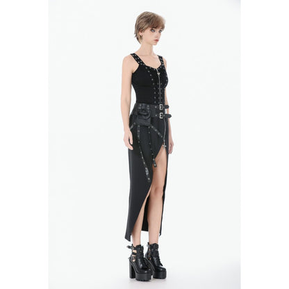 Punk Metal Distressed Knit Lace-Up Vest (✦ Dark In Love) TW674