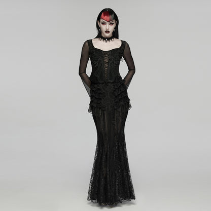 Lace Layered Long Skirt (✦ Punk Rave) WQ-938BQF