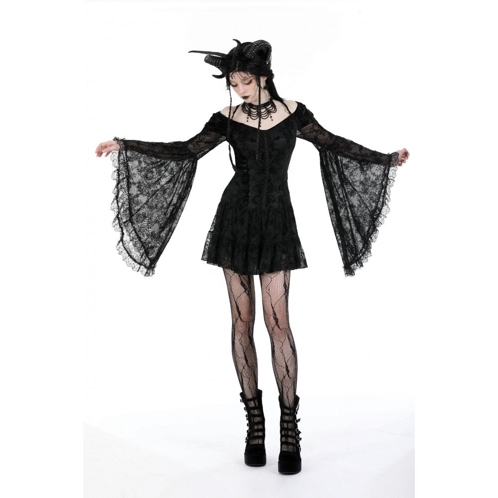 Gothic embroidered big sleeves sexy dreamy dress (✦ Dark In Love)