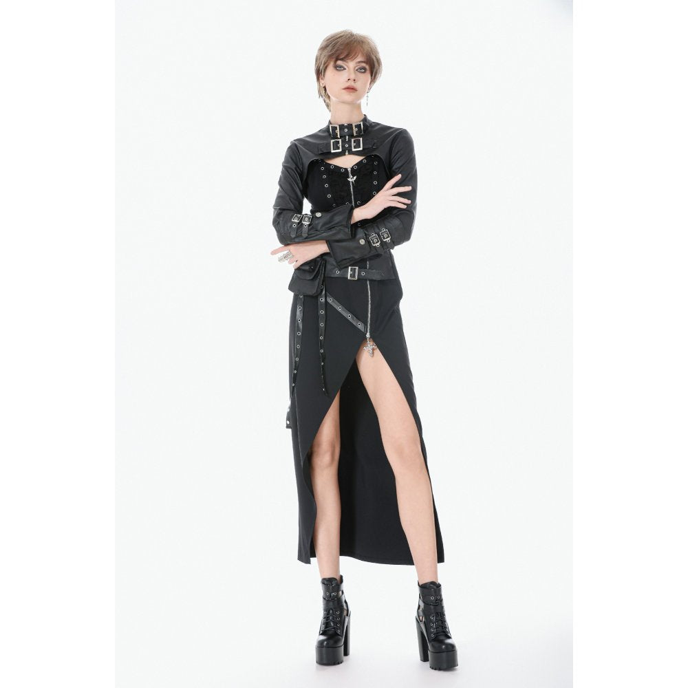 Punk PU Leather Shoulder Cape (✦ Dark In Love) BW174