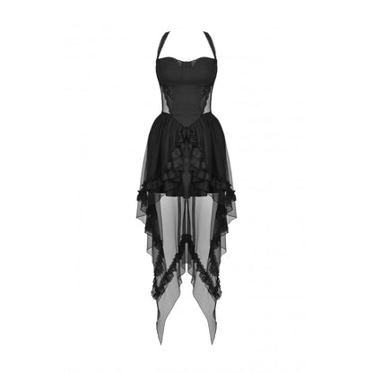 Cold waist swallowtail halter dress (✦ Dark In Love) DW766