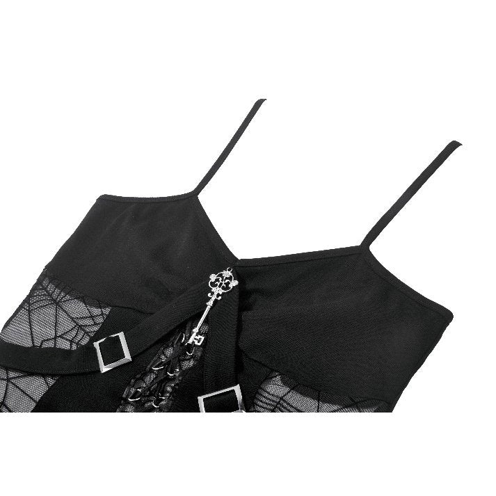 Gothic Punk Cami Top with Key Pendant (✦ Dark In Love) TW692
