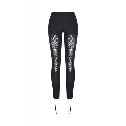 Leggings with flower and back lace up (✦ Dark In Love) PW094