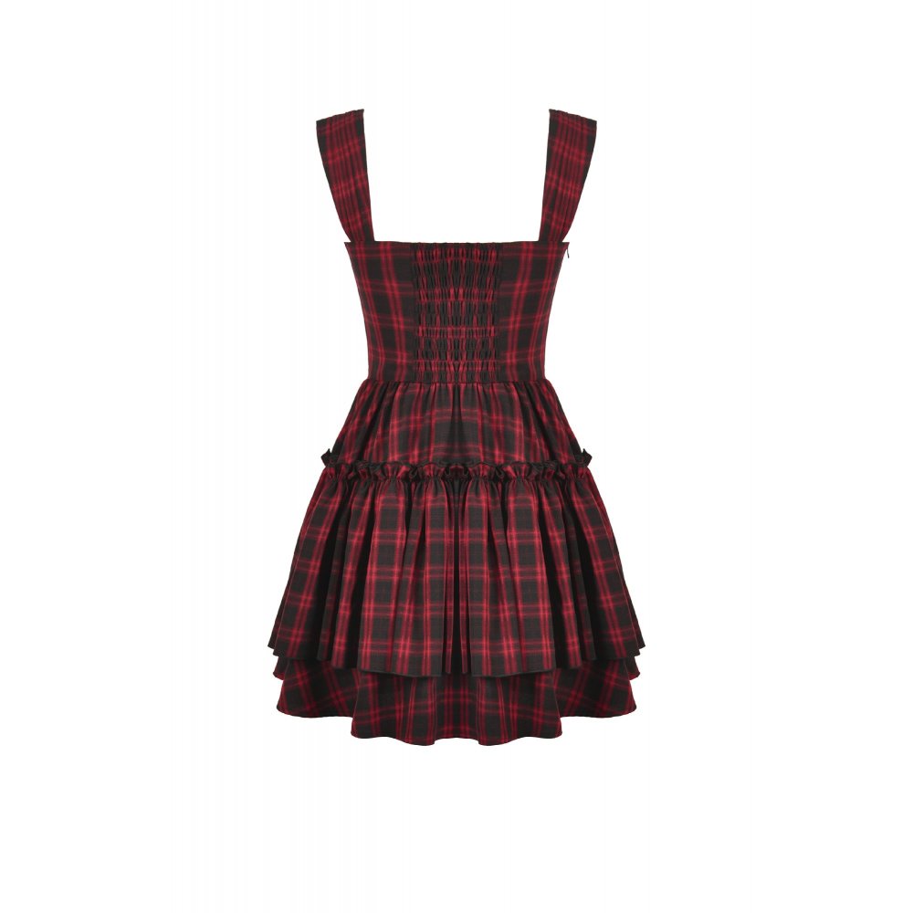 Christmas Plaid Layered Cake Dress (✦ Dark In Love) DW1118
