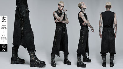 Goth Stylish Kilt (Black) (✦ Punk Rave) WQ-561BQM
