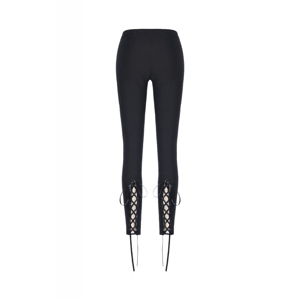 Leggings with flower and back lace up (✦ Dark In Love) PW094