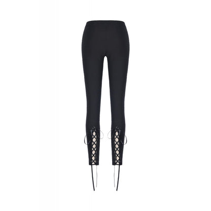 Leggings with flower and back lace up (✦ Dark In Love) PW094