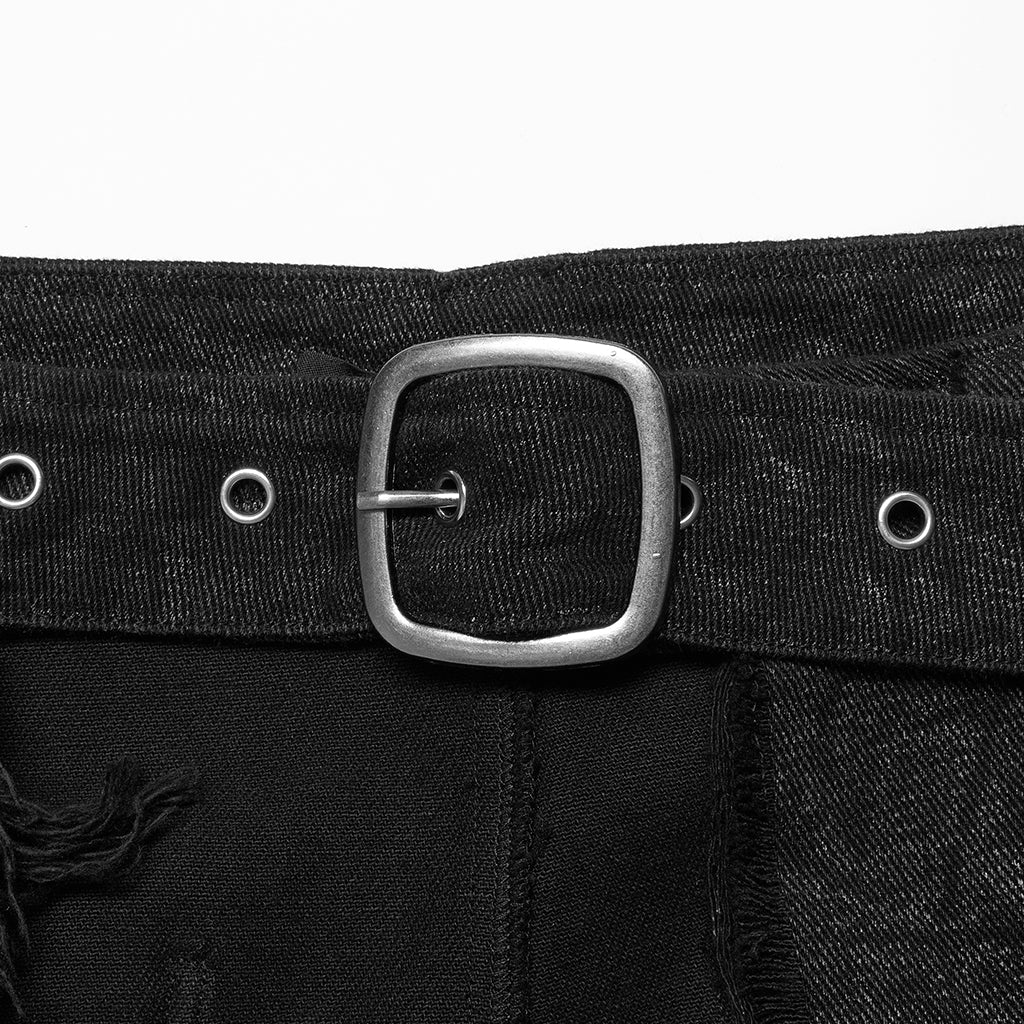 Goth Stylish Kilt (Black) (✦ Punk Rave) WQ-561BQM