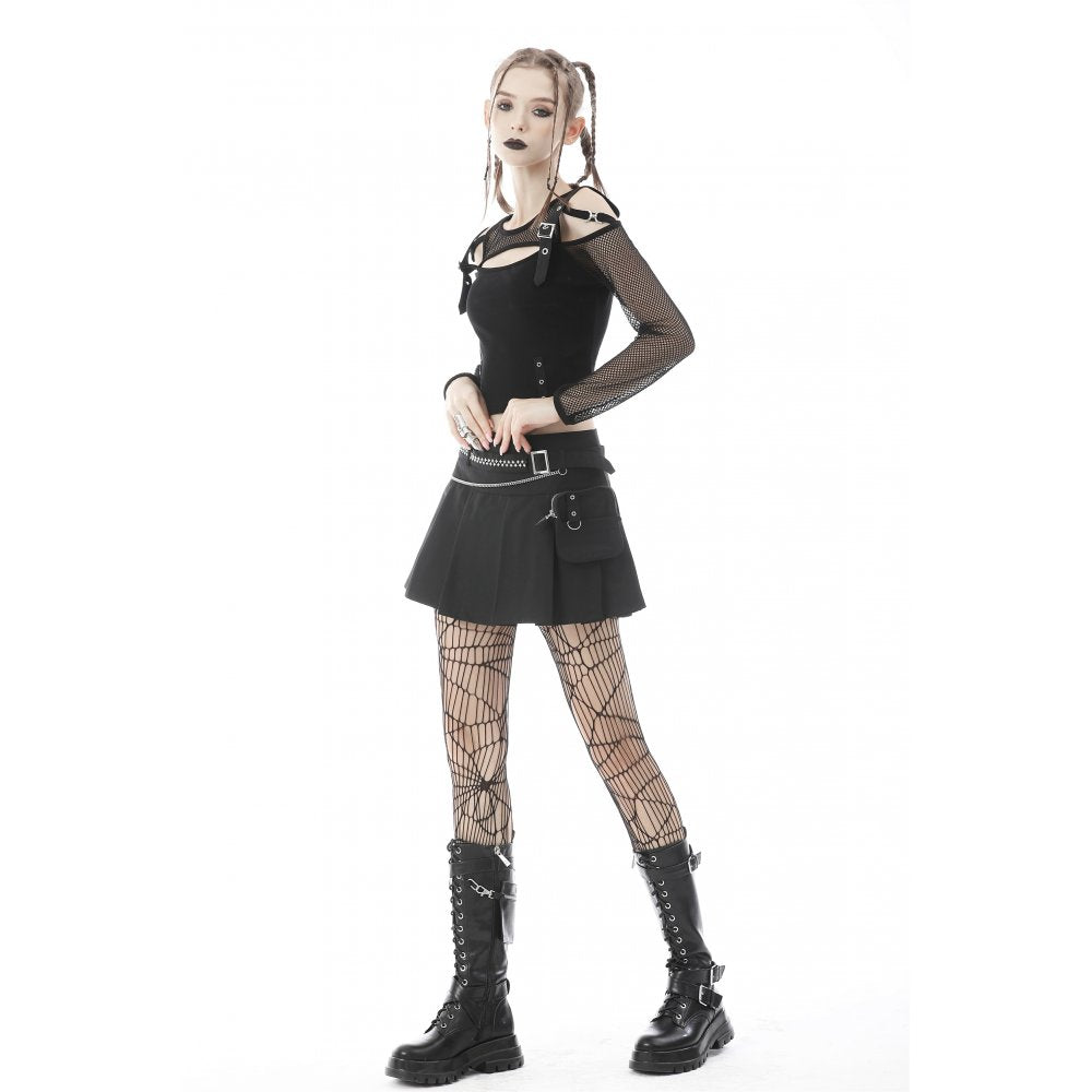 Pleated mini skirt with bag (✦ Dark In Love) KW209