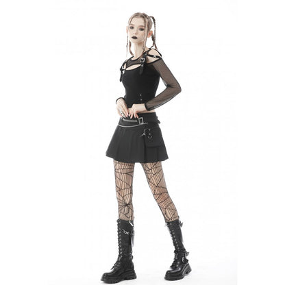Pleated mini skirt with bag (✦ Dark In Love) KW209