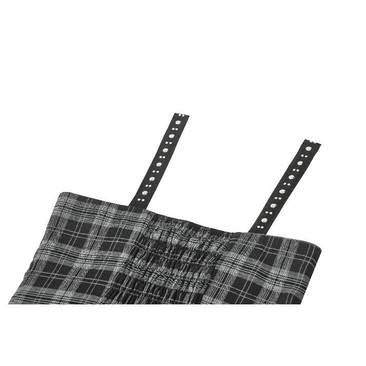 Punk Grey Plaid Metal Studded Dress (✦ Dark In Love) (Top not included)