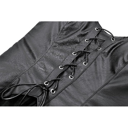Gothic Punk Mini Dress with Bat Corset and Mesh Skirt (✦ Dark In Love) DW1211
