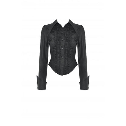 Gothic black ruffle blouse - Black (✦ Dark In Love)