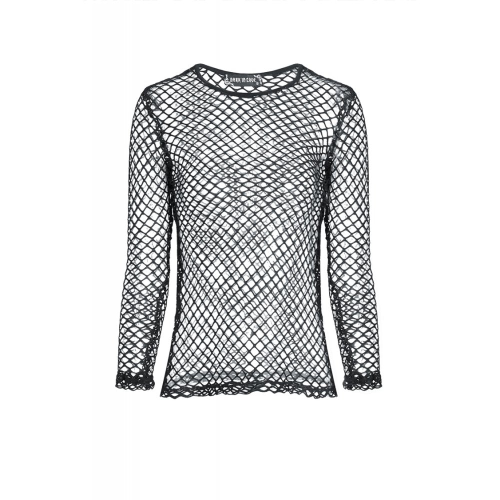 Punk Sexy Big Grid Net Longsleeved Top (✦ Dark In Love) TW106
