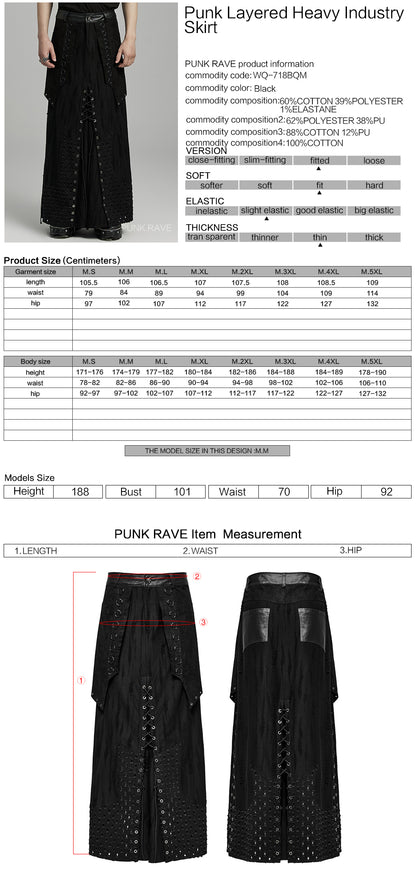 Punk Layered Heavy Industry Skirt (✦ Punk Rave) WQ-718BQM