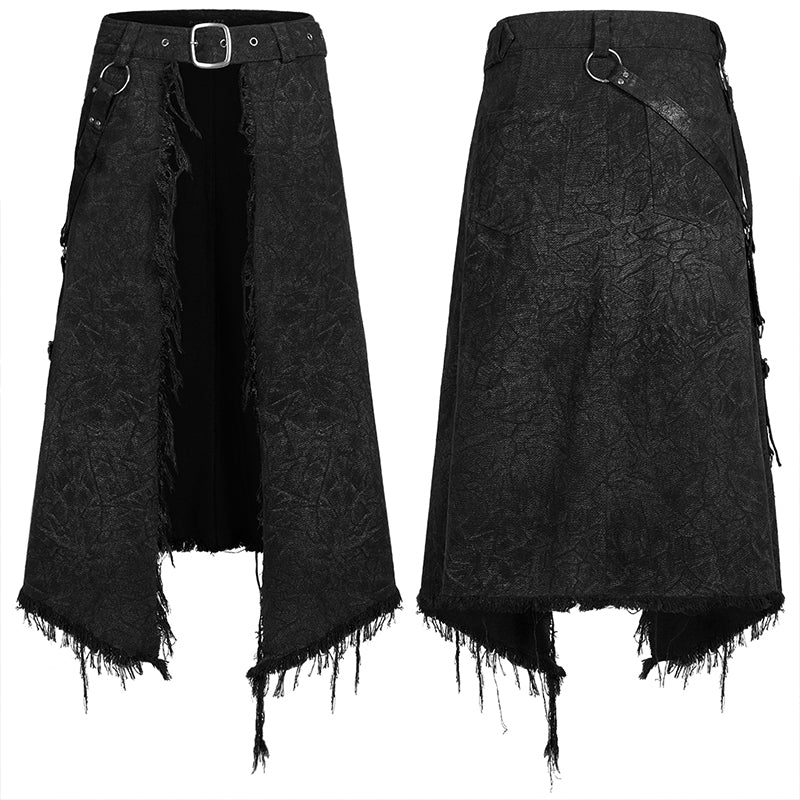 Goth Stylish Kilt (Black) (✦ Punk Rave) WQ-561BQM