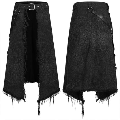 Goth Stylish Kilt (Black) (✦ Punk Rave) WQ-561BQM