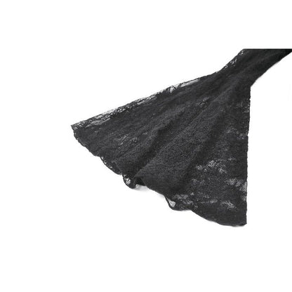 Gothic Dark Heart-Neck All-Over Lace Bell-Sleeve Slim Top (✦ Dark In Love) TW689