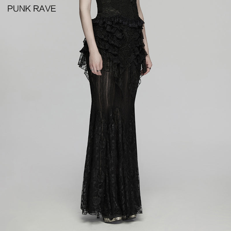 Lace Layered Long Skirt (✦ Punk Rave) WQ-938BQF