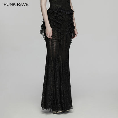 Lace Layered Long Skirt (✦ Punk Rave) WQ-938BQF