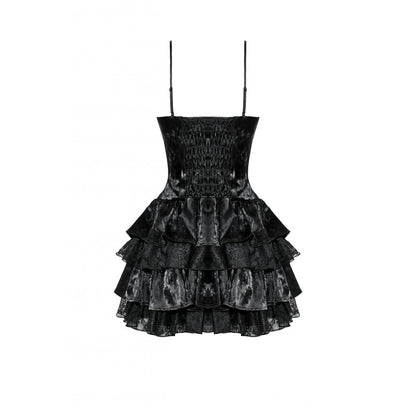 Punk Shiny PU Leather Layered Dress (✦ Dark In Love) DW1035