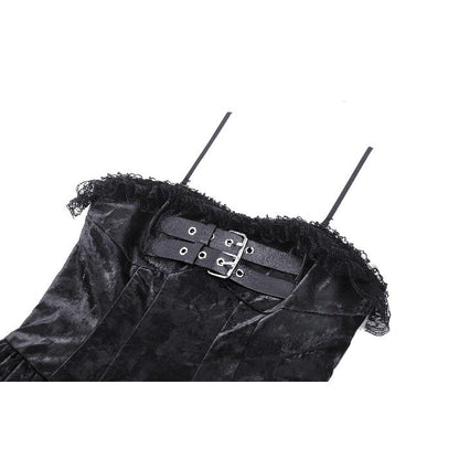 Punk Shiny PU Leather Layered Dress (✦ Dark In Love) DW1035