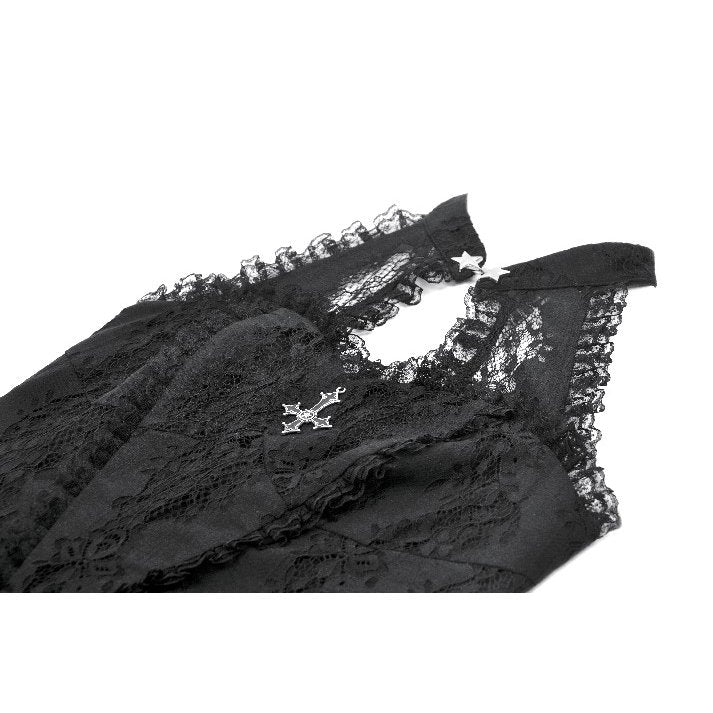 Celestial Bloom Lace Halter Dress (✦ Dark In Love)