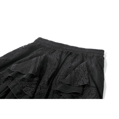 Gothic Shadow Mist Layered Mesh Long Skirt(✦ Dark In Love) KW440
