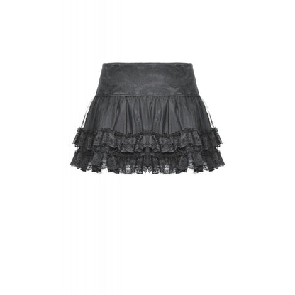 Punk rock eyelet drop tulle mini skirt (✦ Dark In Love)