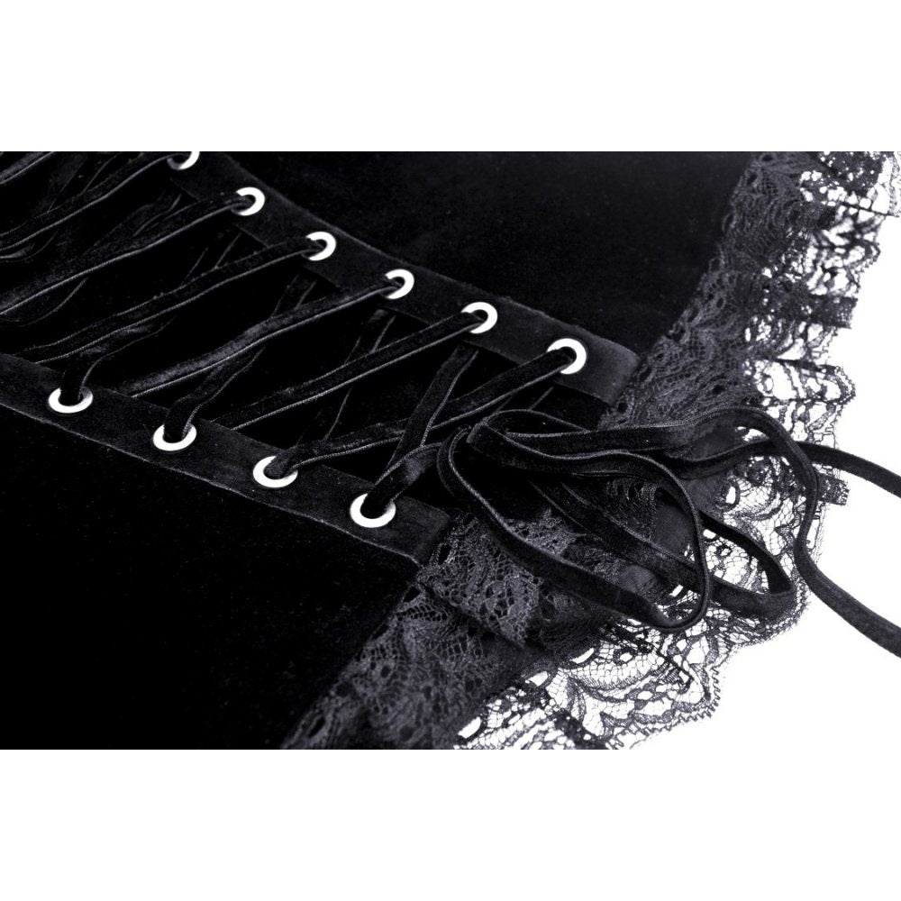 Gothic funeral dark red dead cross strap corset top (✦ Dark In Love) CW037