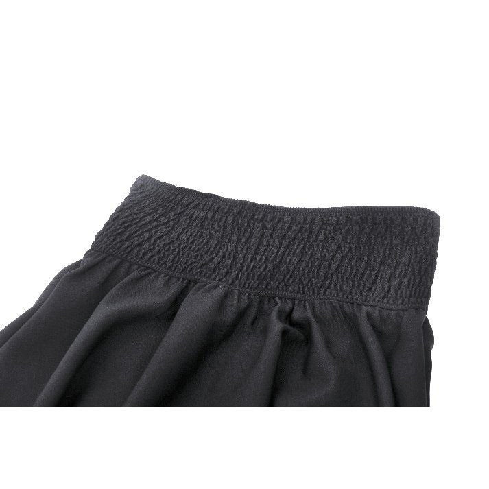 Black minimalist batwing high-waisted a-line skirt (✦ Dark In Love) KW371